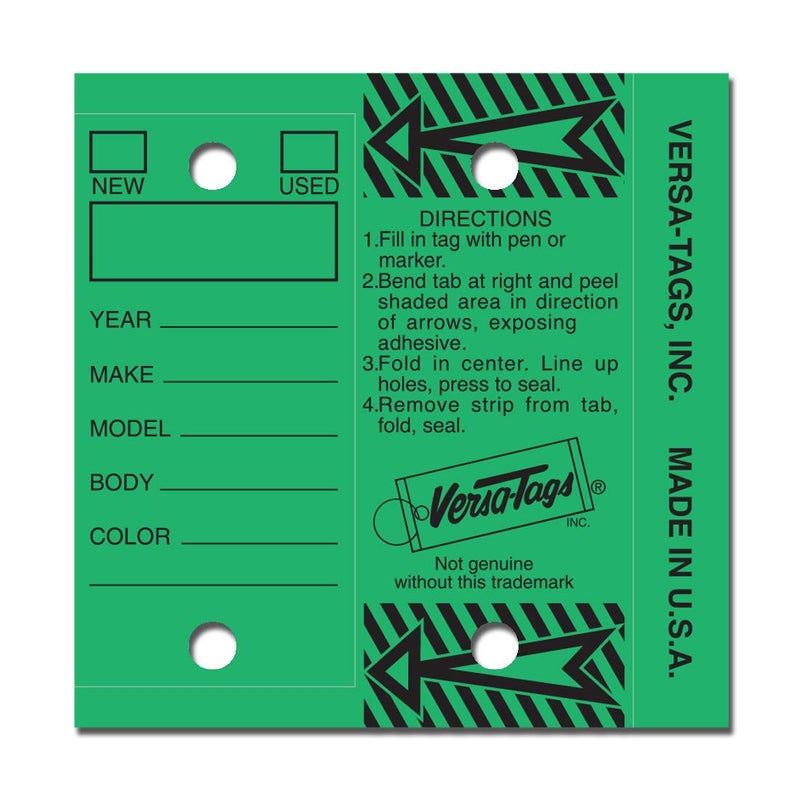VERSA-TAGS Self Protecting Key Tags Solid Green Color - Image 3